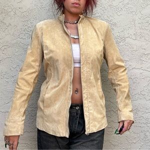 Y2k Genuine Leather Suede Moto Style Jacket